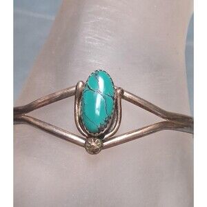 Vintage Navajo Turquoise Cuff Bracelet Charlene Robert Little